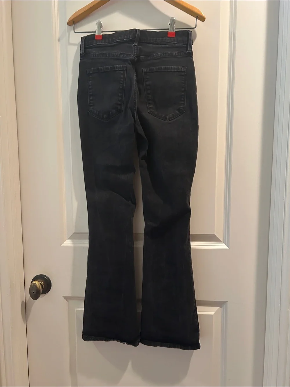 Banana Republic Black Wash Slim Flare Denim Jeans w/ stretch size 24/00 petite